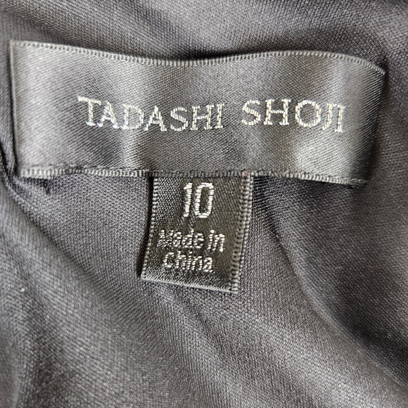 Tadashi Shoji Ada Dress Womens 10 Embroidered Lace Velvet Party Event Ruffle NEW - Picture 13 of 16